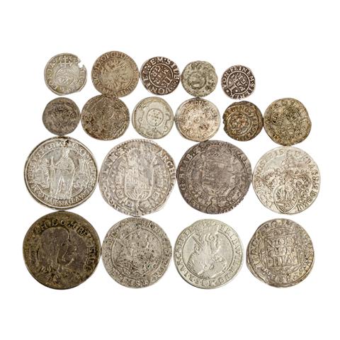 Altdeutschland - Konvolut von 18 Kleinmünzen und Teilstücken,