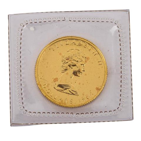 Kanada/GOLD - 5 Dollars 1984, Maple Leaf,