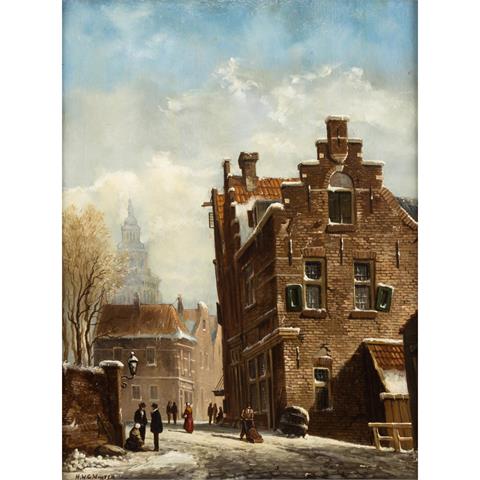 WINTER, H.W.G. (geb. 1937), "Holländische Stadt im Winter",