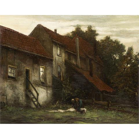 HEEMSKERK VAN BEEST, Jacob Eduard van (1828-1894), "Innenhof mit Frau",