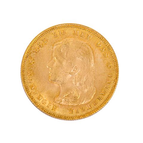 Niederlande/Gold - 10 Gulden 1897, Königin Wilhelmina,