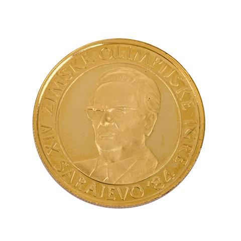 Jugoslawien/Gold - 5000 Dinara 1983, Sarajevo 84, ss-vz,