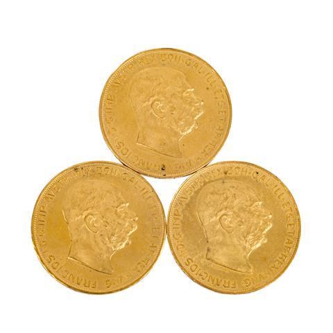 Österreich/GOLD - 3 x 100 Kronen 1915 NP,