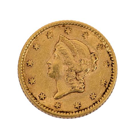 USA/GOLD - 1 Dollar 1852 Liberty Head,