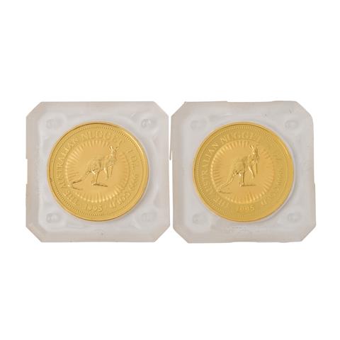 Australian Nuggets  Gold, 2 x 100 Dollars 1995,.