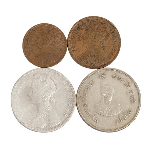 (British) Indien, Bikaner Staat - Kleinkonvolut von 4 Münzen,