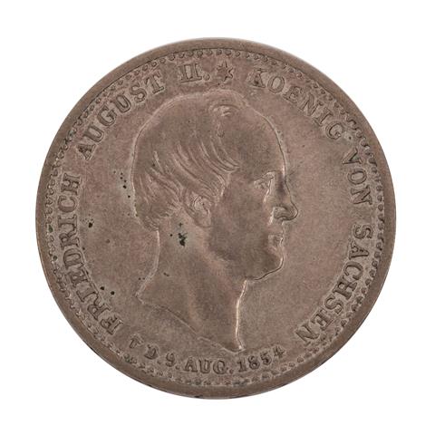 Sachsen Königreich - 1/6 Taler 1854, König Friedrich August II,