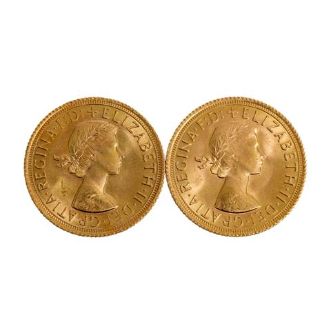 GB/GOLD - 2 x 1 Sovereign 1966/1968,