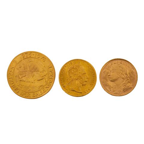 3 GOLDMÜNZEN - Schweiz 20 Franken Vreneli