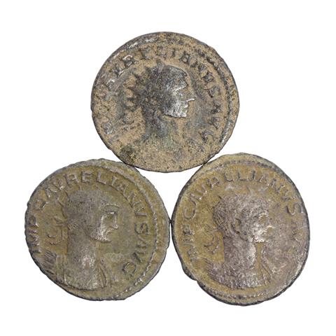 Römisches Reich, Soldatenkaiser - 3 Antoniniane des Aurelianus,