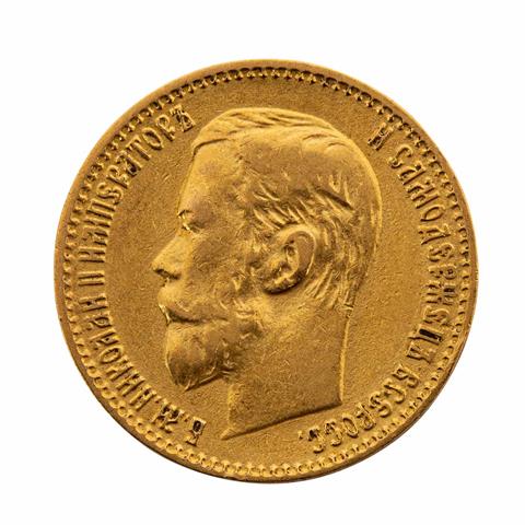 Russland/GOLD - 5 Rubel 1898 r Nikolaus II.,