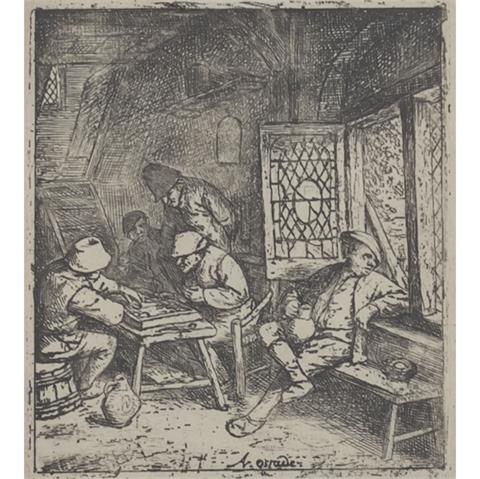 OSTADE, ADRIAEN (1610-1685), "Die Tricktrackspieler",