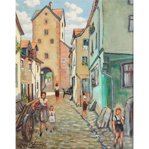 SCHNEIDER, ANDRÈ "Dörfliche Straße" 1943