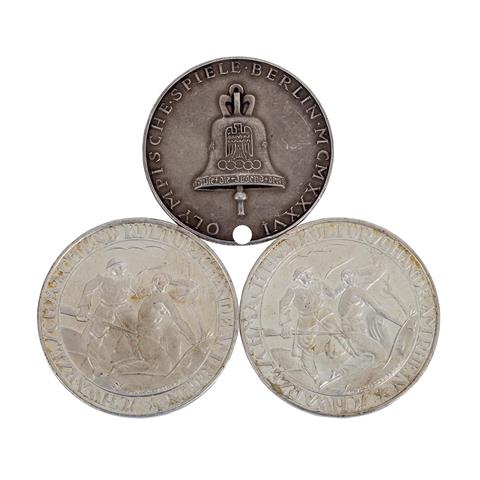 3 Medaillen, Weimarer Republik sowie Deutschland 1933-1945 -