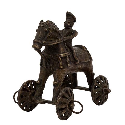 Altes Kinderspielzeug "Pferd" aus Messing-Bronze, INDIEN, 19. Jh..