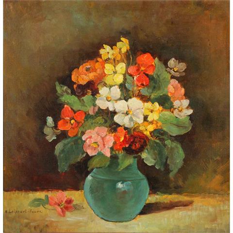 FAURE-LEIPPERT, HERMINE (Dresden 1879-?, seit 1911 mit A.F. verheiratet), "Sommerlicher Blumenstrauß in grüner Vase“,