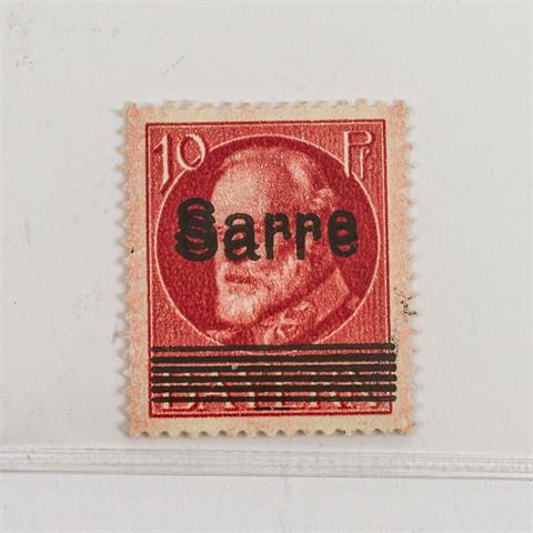 Saargebiet - 1920, Bayern Überdrucke, Doppeldruck auf 10 Pfennig