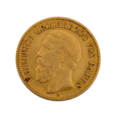 Deutsches Kaiserreich / Baden - 10 Mark 1875/G Großherzog Friedrich von Baden,
