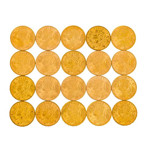 Schweiz / GOLD - 20 x 20 Franken, ex. 1901/47,