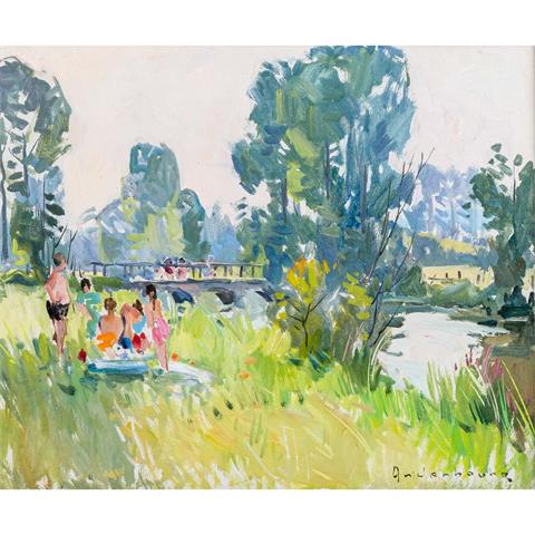 ANDERBOUHR, PAUL-JEAN (Paris 1909-2006) 'Picknick an der Loir'.