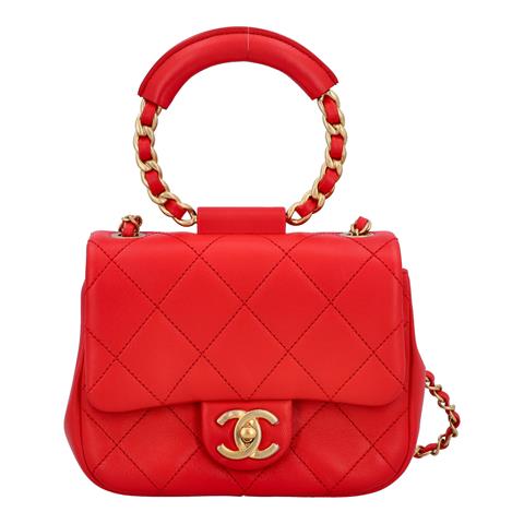 CHANEL Handtasche "MINI FLAP BAG WITH CIRCLE HANDLE".
