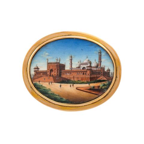 Brosche mit Darstellung der Jama Masjid (Delhi),