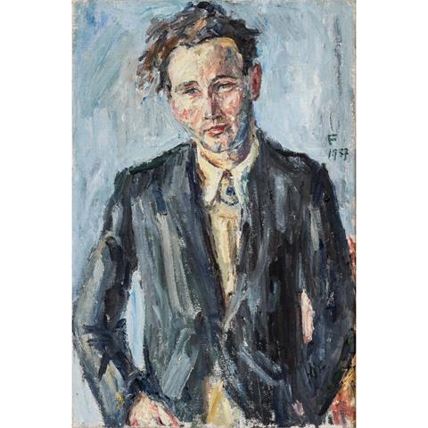 FRANK, FRANZ (1897/99-1981), "Portrait eines Herrn in blaugrauer Jacke",