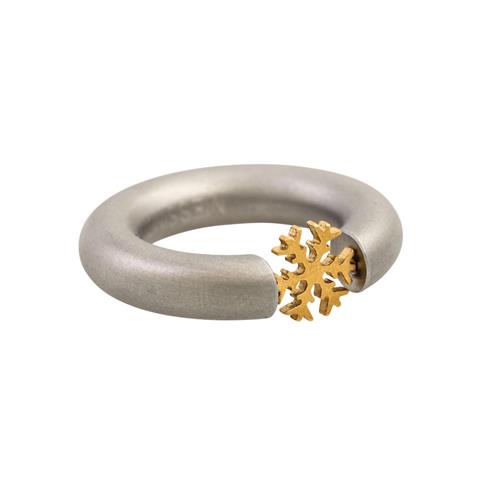 NIESSING Ring mit goldener Schneeflocke,