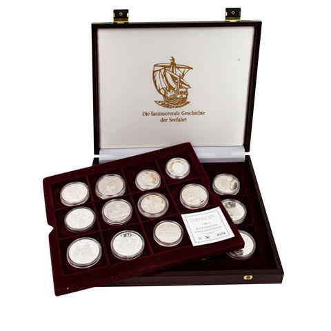 Geschichte der Seefahrt - Box mit Silbermünzen,