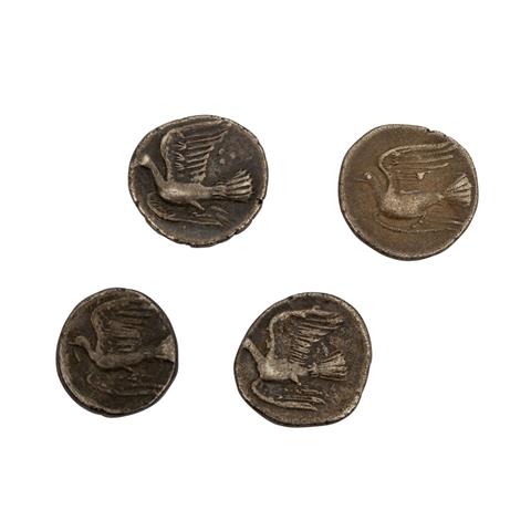 4 antike griechische Münzen -