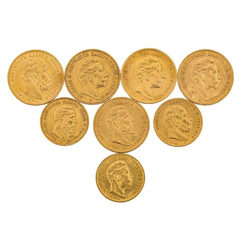 Preussen/GOLD - 5 x 20 Goldmark und 3 x 10 Goldmark,