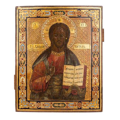 IKONE "Christus Pantokrator", Russland 19. Jh.,