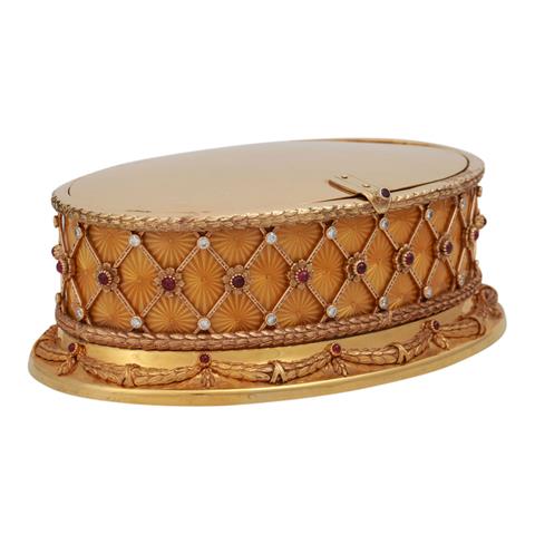 Massivgoldene Schatulle im Fabergé-Stil,