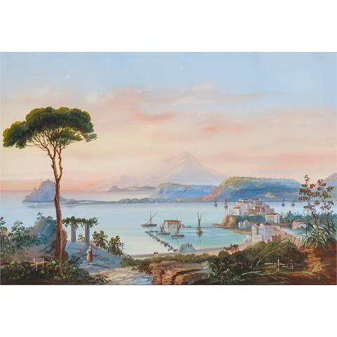 KÜNSTLER/IN 19. Jh., "Italienische Küste mit Capri und Ischia",