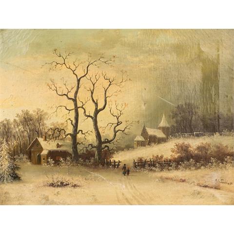 POORTEN, JACOBUS JOHANNES VAN (1841-1914), "Verschneite Landschaft mit Schlösschen",
