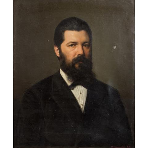 GRAUPENSTEIN, FRIEDRICH WILHELM (1828-1897) "Portrait eines bärtigen Herren im Frack, 1881"