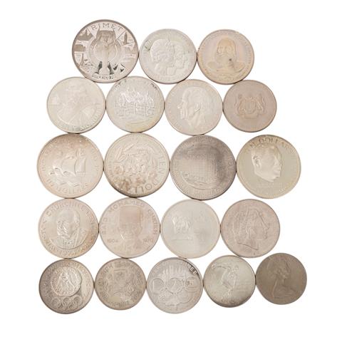 SILBER - 20 Münzen, meist aus den 1970er Jahren, ca. 700 Gramm fein.