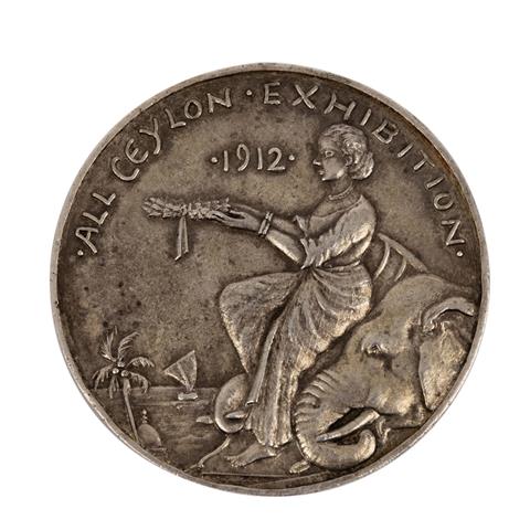 Ceylon - Silberne Preismedaille 1912,