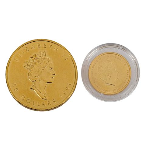 GOLD 2 Münzen - Australien 1/10 Unze Lunar