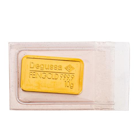 GOLDbarren – 10 g GOLD fein, Goldbarren geprägt, Degussa,