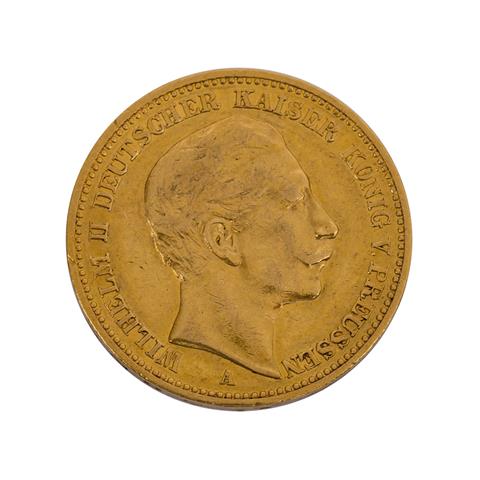 Preussen/Gold - 20 Mark 1890/A, Wilhelm II.,