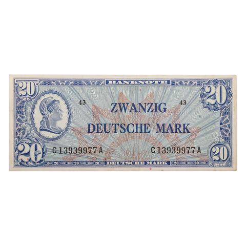 Deutschland, Alliierte Besatzung - Banknote 20 Deutsche Mark o.D.,