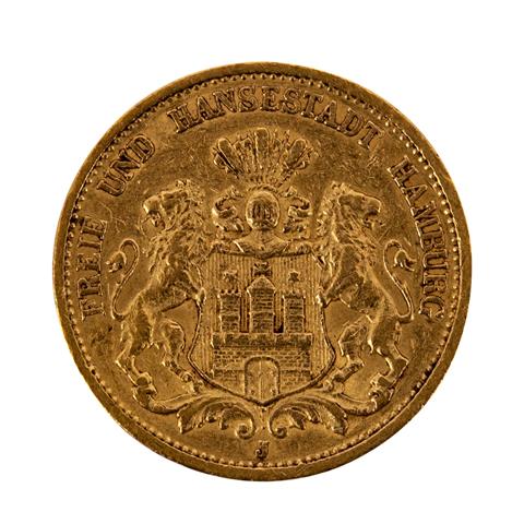 Deutsches Kaiserreich/ Hansestadt Hamburg - 20 Mark 1878/J,