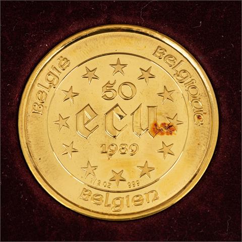 Belgien - 50 ECU 1989, 1/2 Unze GOLD,