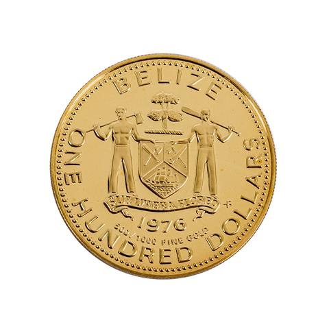 Belize / British Honduras - 100 Dollars 1976, GOLD,