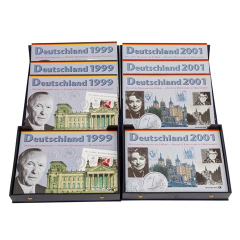 BRD - Kursmünzensätze 1997, 1999, 2000, 2001,