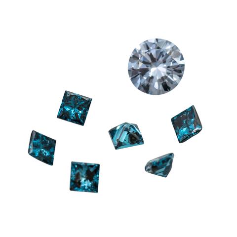 Konvolut blaue Diamanten (behandelt)