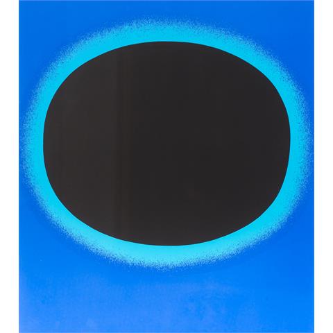 GEIGER, RUPPRECHT (1908-2009) "Schwarzer Kreis auf Blau"