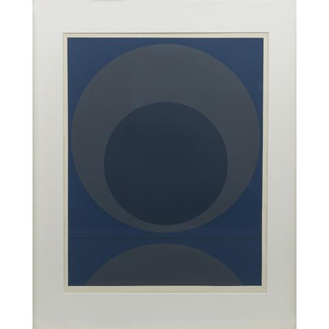 RUOFF, FRITZ (1906-1986) 'Grauer Kreis auf blauem Grund'.