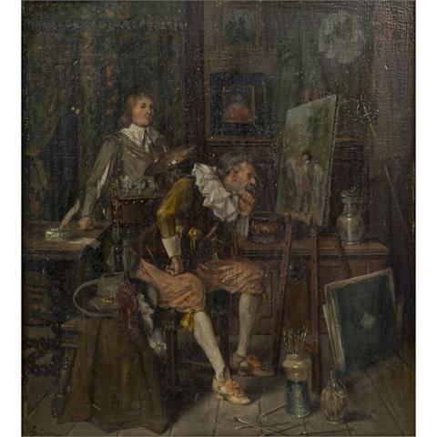 GUÉRIN, SIMON LOUIS (1812-1850) 'Im Atelier'.